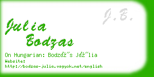 julia bodzas business card